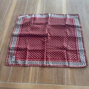 Yves Saint Laurent Red and Blue Geometric Scarf